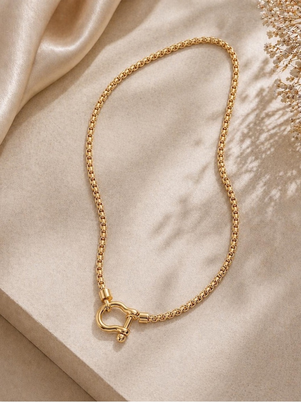 Gold Plated Horseshoe Necklace